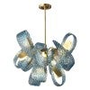 Aquaflow Brass & Artistic Glass Pendant Light, 12 Light