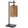 Lyndra Iron & Fibre Desk Lamp, Bronze / Natural