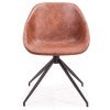 Lansel Faux Leather & Metal Swivel Chair, Tan