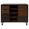 Alaric Fir Timber 1 Door 4 Drawer Storage Cabinet