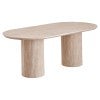 Molvo Stone Effect Oval Dining Table, 200cm