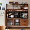 Morvix Sintered Stone Top Boxwood Hutch Cabinet with Pegboard, LED Light & Power Track, 150cm