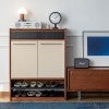 Mies Boxwood 2 Door 2 Drawer Shoe Cabinet with Open Shelf, 90cm