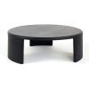 Meister Concrete Round Coffee Table, 90cm, Black
