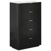 Naumi Sintered Stone Top Modern 5 Drawer Tallboy