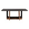 Grandis Sintered Stone Top Dining Table, 180cm, Black / Copper