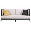 Seraphine Fabric & Oak Timber Sofa, 3 Seater