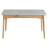 Roros Ceramic & Oak Timber Extensible Dining Table, 140-180cm, Light Grey / Oak