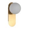 Ping IP44 Glass & Metal Wall Light, Brass