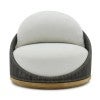 Westcott Wicker & Boucle Fabric Outdoor Swivel Sofa Chair, Basalt