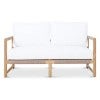 Natamia Teak Timber & Cord Outdoor Sofa, 2 Seater