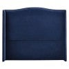 Mornington Velvet Fabric Bed Headboard, King, Blue