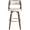 White / Walnut with Silver Footrest