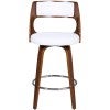 White / Walnut with Silver Footrest