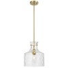 Perron Glass & Iron Pendant Light, Small, Antique Gold / Clear