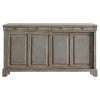 Paradise Pine Timber  2 Sliding Door 4 Drawer Buffet Table, 180cm