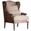 Commons Cain Oak Timber & Rattan Wing Back Armchair