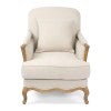 Vaudric Linen Fabric & Oak Timber Bergere Armchair