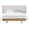 Roventi Fabric & Mountain Ash Timber Platform Bed with LED Light, King
