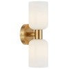 Riven Iron & Glass Wall Light, Antique Gold / Opal
