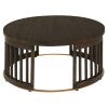 Brego Mango Wood  Round Coffee Table, 80cm, Walnut