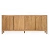 Claudia Teak Timber 4 Door Sideboard, 200cm, Natural