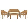 Avenil 4 Piece Outdoor Lounge Set, Mustard
