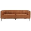 Velluto Premium Top Grain Full Leather Sofa, 3 Seater, Tan