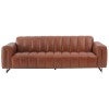 Alessa Premium Top Grain Full Leather Sofa, 3 Seater, Cognac