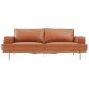 Brixton Premium Top Grain Full Leather Sofa, 3 Seater, Tan
