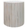 Musca Reclaimed Timber Round Side Table, White Wash