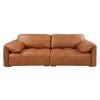 Zephyra Full Top Grain Leather Sofa, 3 Seater, Cognac
