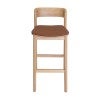 Matilda Commercial Grade Ashwood Bar Stool, Vinyl Seat, Natural / Tan