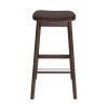 Matilda Commercial Grade Ashwood Backless Bar Stool, Eastwood Fabric Seat, Walnut / Bison