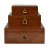 Lederon 3 Piece Leather Storage Box Set, Type B, Tan