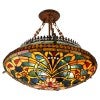 Kensington Peacock Feather Tiffany Style Stained Glass Pendant Light