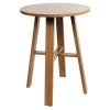 Chunk Commercial Grade Timber Round Bar Table, 80cm, Light Oak