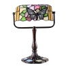 Mariposa Tiffany Style Stained Glass Bankers Lamp