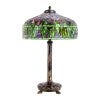 Mira Tulip Tiffany Style Stained Glass Table Lamp, Red