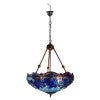 Blue Dragonfly Tiffany Style Stained Glass Uplighter Pendant Light