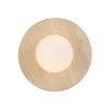 Varon IP44 Glass & Travertine Vanity / Wall Light, Beige / Opal