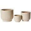Anders 3 Piece Ceramic Outdoor Planter Pot Set, Taupe