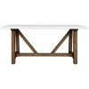 Stella Polycement & Acacia Timber Bar Table, 200cm, White / Natural