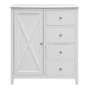Hastings Wooden 1 Door 4 Drawer Tallboy, Timber Door