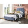 Clio Fabric Platform Bed, Single, Denim Blue