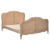 Rocad Oak Timber & Rattan French Bed, King, White Washed Oak