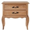 Rocad Oak Timber French Bedside Table, White Washed Oak