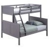 Neves Rubberwood Timber Bunk Bed, Trio, Grey