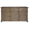 Creighton Acacia Timber 3 Door 3 Drawer Buffet Table, 160cm