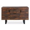 Delray Reclaimed Pine Timber & Metal 2 Door 3 Drawer Buffet Table, 150cm